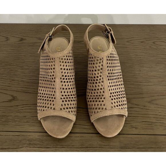 Unisa Ungaila Tan Faux Leather Heeled Slingback Open Toe Sandals Womens 6M - Picture 1 of 6